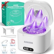 Upgraded Ultrasonic Retainer Cleaner Machine, 49kHz Dental Cleaning Pod for Denture, Night Guards, M