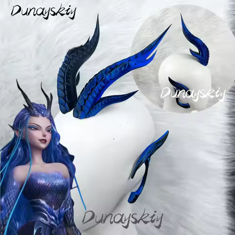 Nezha 2 Aorun Dragon King of the West Sea Cosplay Costume Set Horn Ear Accessories 3D PLA Metalic Bl