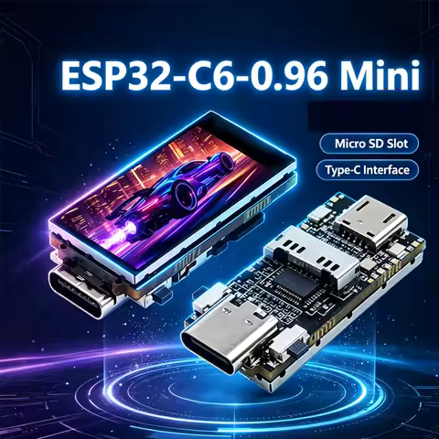 ESP32-C6 LCD Development Board 0.96 inch Display 0.96inch Screen ST7789 160x80 Mini TV SD-Port QST L