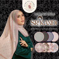 Tudung Ruffle SRIKANDI Sarong &amp; Cucuk Sanggul Printed Collection Premium Cotton Bidang 46 + Free Exclusive Box