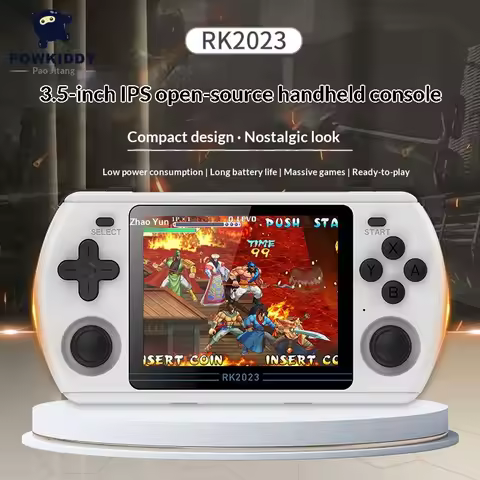 Powkiddy Rk2023 Retro Handheld Game Console Arm Quad Core 1.8ghz 1gb Lpddr4 60hz Hd Arcade Psp Joyst