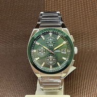 Fossil FS5964 Everett Chronograph Stainless Steel Green Dial Date Men's Watch