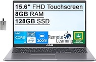 2022 ASUS VivoBook 15 15.6" FHD Touchscreen Laptop Computer, Intel Core i3-1115G4 Processor, 8GB RAM, 128GB SSD, Backlit Keyboard, Intel UHD Graphics, VGA Webcam, Win 10S, Gray, 32GB SnowBell USB Card