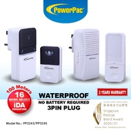 PowerPac Water proof Wireless Door Bell , Plug In Door Bell, Calling Bell, Caregiver Bell (PP3243/PP3245)