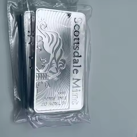 1 PC Lion Head 1 PC No Magnetic Lion Head 10 OZ Silver Plated SCOTT - SDALE Badge Vacuum Sealed Pack