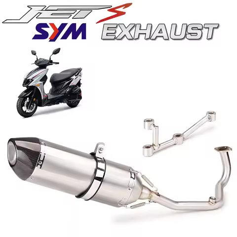 For SYM JETS 125 Motorcycle R11 Exhaust Escape Full System Muffler Front Mid Pipe