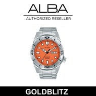 Alba AL4375X Men's Automatic Orange Diver Stainless Steel Watch