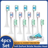 4pcs Replacement for XIAOMI T300/500/700 Brush Heads Onic Electric Toothbrush Soft Bristle Nozzles w