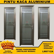 Pintu Kamar Mandi Aluminium 200x70 Full Kaca / Pintu Alumunium