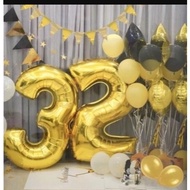 GOLD JUMBO 1 Meter Number Foil Balloon, birthday foil balloon, birthday balloon