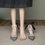 high heels heels for women Houndstooth Pearl Stilettos - Classic Retro High Heels