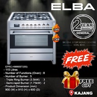 (Authorised Dealer) ELBA EPRC-H9880ST(SS) Professional Range Cooker 115L / 115 Litre 5-Burners Stand