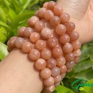 Sunstone Moonstone Bracelet 10mm Elastic Bracelet - Healing Crystal Bracelet - Moonstone Jewelry - M