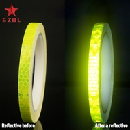 SZWL Bicycle Reflective Sticker Tape Noctilucent Waterproof Fluorescent Bike Decoration