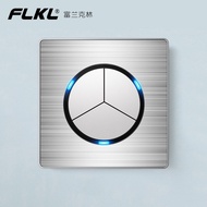 FLKL Wall Power Switch Modern Lighting Switch Universal 3 Pin Plug Point Socket with USB Electrical 