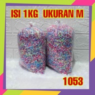 1053D2 [Wholesale] 1kg Japanese rubber hair tie size M / Clear colorful