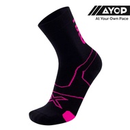 2XU Vectr Cushion Crew Socks - Black/Fluo Sunset/Atlantic
