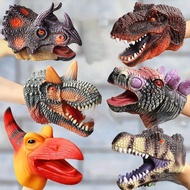 Dinosaur Hand Puppets Realistic Latex Soft Animal Toys Set, Tyrannosaurus, Triceratops, Stegosaurus Hand Puppet Toys Gift for Kids, Party Imaginative Games