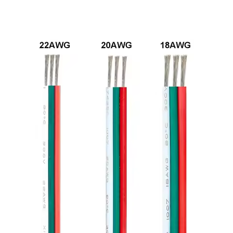 20AWG 3 Pin Wire 22AWG 18AWG 3pin Extension Cable 5-100m SM JST LED Connector Cable For WS2812B WS28