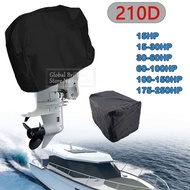 15-250HP Full Outboard Motor Engine Boat Cover Black 210D Oxford Waterproof Anti-scratch Heavy Duty Outboard Engine Prot