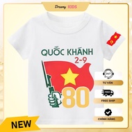 [2H EXPRESS] I Love Vietnam Red Flag Yellow Star T-shirt, for boys and girls 9kg-52kg