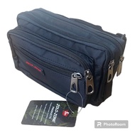 SHIP IN 24H Zolo-Zone High Quality Black Canvas 5 Compartment Pouch Bag Waist Bag Beg Pinggang Murah
