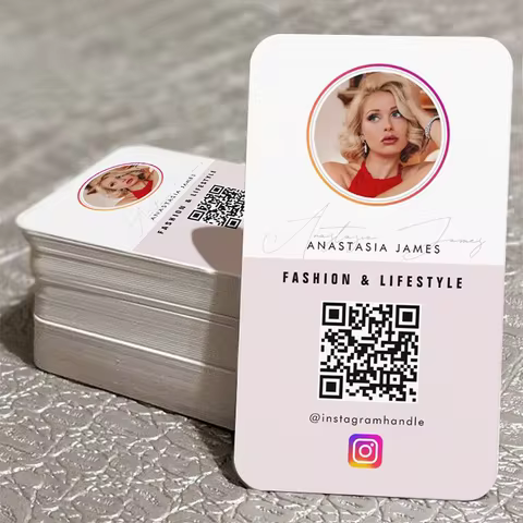 Custom Instagram Photos Feed Grid Social Media QR Code Business Cards Credit Calling Card Personaliz