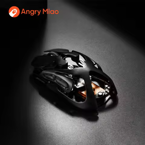 Angry Miao Infinity Gaming Wireless Mouse Metal Ultralight Hollow Hot-Swappable PAW3950 Dual 8K Wire
