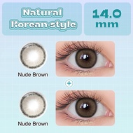 【ซื้อ 2 แถม 4 ของขวัญ】Magister ชุดคอนแทคเลนส์สี 14มม คอนแทคเลนส์สีน้ำตาล contact lens graded（0.00~ -