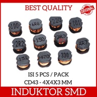 Contents of 5 Pcs SMD CD43 22 33 470 uH Inductor Wire Wound Coils