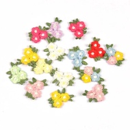 10Pcs/bag 3.5x3.6cm  Multicolor Cute Flower Patches For Clothes Embroidered Sewing Accessroies DIY D