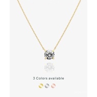 PAVOI1.5 Carat Cube Zirconia Single Pendant Necklace-14K Gold-Plated Necklace, Equipped with Cube Zi