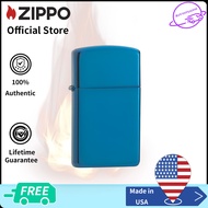 Zippo Blue Slim Sapphire Design Windproof Pocket Lighter | Zippo 20494 ( Lighter without Fuel Inside