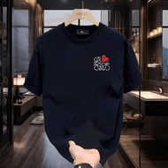 2024 Summer New S-5XL Cotton Casual Street Style Fashion Round Neck Short Sleeve T-shirt Loose Basic