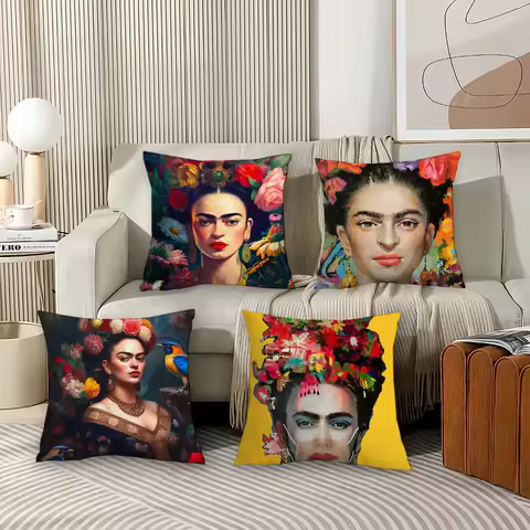 Funny artist F-Frida K-Ka H-Hlo Pillow Case Office Cushions Suitable For Sofa Car Bedroom Decorative