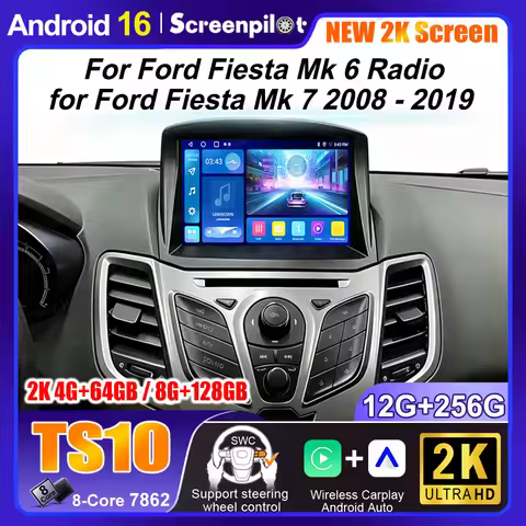 Android 16 Multimedia Player For Ford Fiesta Mk 6 For Ford Fiesta Car Auto Radio Gps Navigation Dash