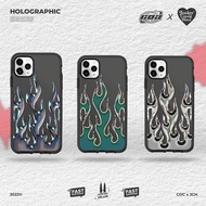 HOLOGRAPHIC FIRE BLUE, GREEN AND SILVER Designated Bumper Casing IP14 until IP14 Pro Max