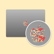 SkinAT MacBook Logo Decal Protection Sticker Colorful Stripes Design Luxury Style for Apple Notebook