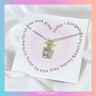 S925 Necklace Aquamarine Diamond Necklace Silver Necklace 925 Silver Necklace for Women Necklace For