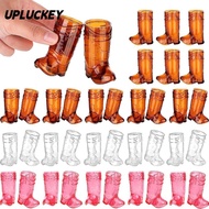 UPLUCKEY 10Pcs Western Cowboy Glasses, 1 Oz Plastic Mini Cowboy Boot Glasses, Creative Transparent S