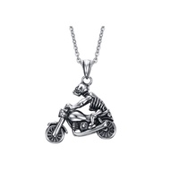 < 316 Shop > [F431] (High-Quality Titanium Steel Necklace-Skeletonman Motorcycle Necklace/Skeleton N