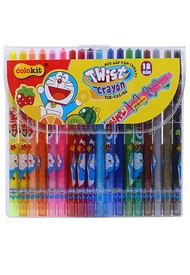 Vỉ Bút Sáp Vặn Thiên Long TCR-C05/DO (18 Màu)