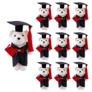 TO 10Pieces Graduation Plush Dolls with Bachelor Hat Gown for Special Event and Commemorative Gradua