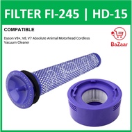 Compatible Pre filter Post filter FI-245 Cone HD-15 Round For Dyson V8+ V8 V7 Absolute and Animal Cordless Vacuum