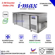 Imax 3 Door Counter Chiller Freezer (7 Feet) l  Stainless Steel Worktop Freezer 2100MM l Blower Syst