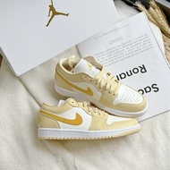 รองเท้าผู้หญิง Nike Jordan 1 Low Sail &amp; Yellow Ochre - DC0774-170 - 36.5