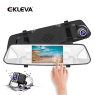 EKLEVA Car Camera IPS 5" Touch Screen Mirror Dash Cam with Touch Screen 1080P, Front and Rear View Dash Camera for Cars with G Sensor, Reverse Monitor, Parking Mode