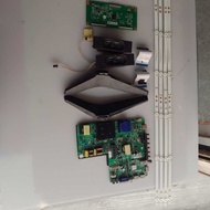 ISONIC ICT-5009 50" TV MAIN BOARD, TCON, POWER BUTTON, RIBBON CARD, BACKLIGHT, TV STAND AND SPEAKER
