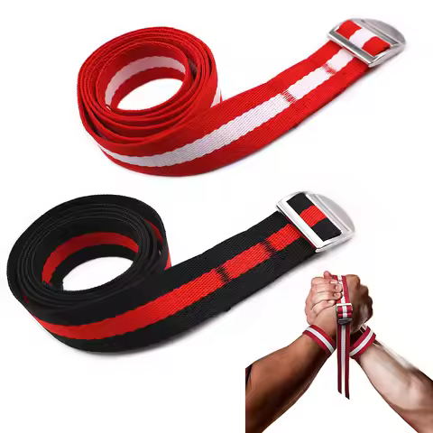 1 Pair Arm Wrestling Strap with Metal Buckle for Competition Match 100cm Long Non-Slip Exercise Arm 