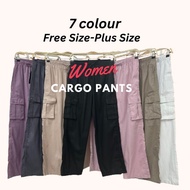 Ready Stock Seluar Cargo Perempuan Khaki Seluar Kargo Perempuan Causal Cargo Pants Women Straight Cu